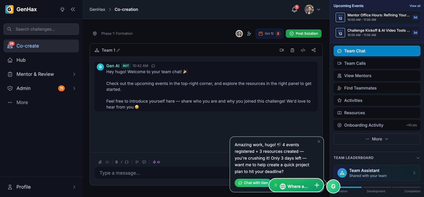 GenHax team chat